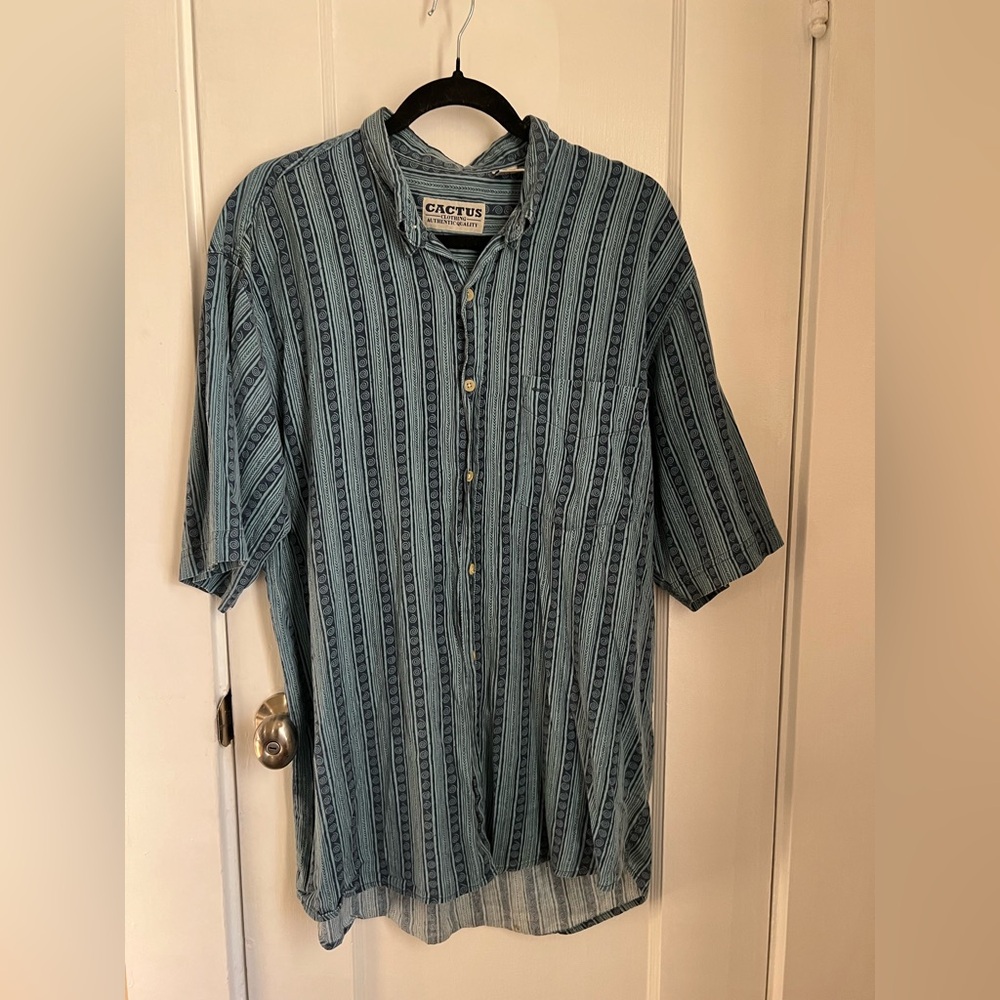 Vintage Cactus Surf Button Down Top